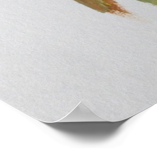 Lilac Clematis Vine Acrylic Painting ポスター (角)