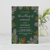 Lilac Colorful Wildflower Botanical Wedding  招待状 (スタンド正面)