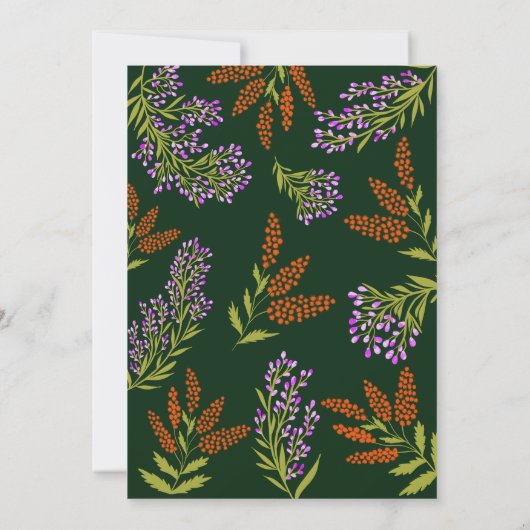 Lilac Colorful Wildflower Botanical Wedding  招待状 (裏面)