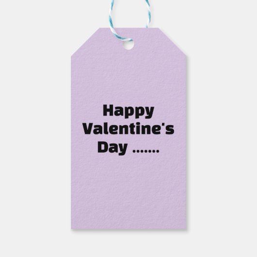 Lilac Cute Baby Elephant Valentine's Day   ギフトタグ (裏面)