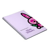 Lilac Cute Camouflage Bunny Rabbit Custom Name ノートブック (右側)