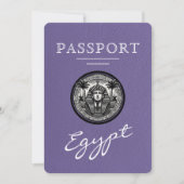 Lilac Egypt Passport Wedding Save the Date セーブザデート (正面)