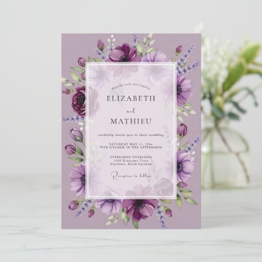 Lilac Enchanting Spring Wedding 招待状 (スタンド正面)
