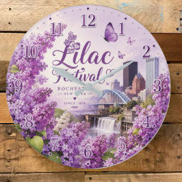 Lilac Festival Rochester New York ラージ壁時計