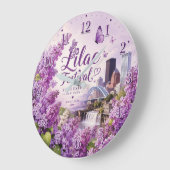 Lilac Festival Rochester New York ラージ壁時計 (傾斜)