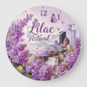 Lilac Festival Rochester New York ラージ壁時計 (正面)