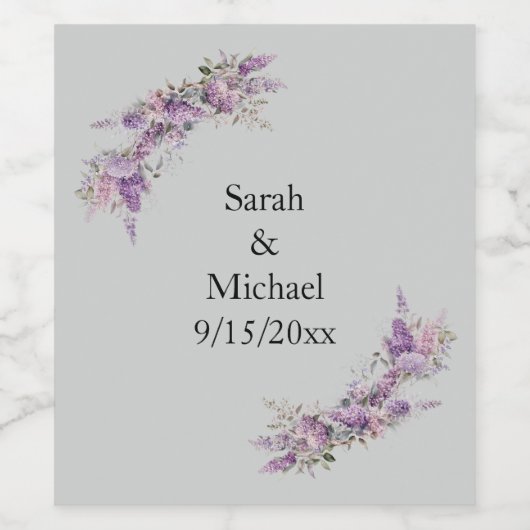 Lilac floral ワインラベル (シングルラベル)