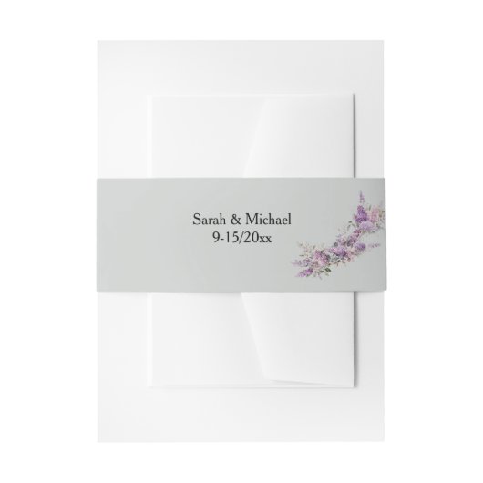 Lilac floral Belly Band 招待状ベリーバンド (正面例)