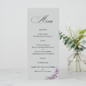 Lilac floral Elegant Calligraphy Menu メニュー (スタンド正面)
