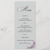 Lilac floral Elegant Calligraphy Menu メニュー (正面)