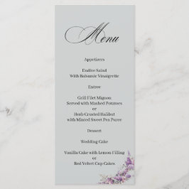 Lilac floral Elegant Calligraphy Menu メニュー