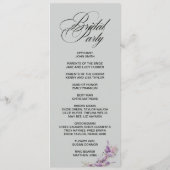 Lilac floral Elegant double side program card プログラム (裏面)