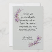 Lilac floral Elegant Photo Thank You Card サンキューカード (裏面)