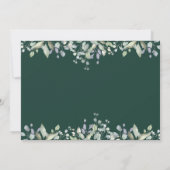Lilac Floral Emerald Green Photo Wedding Inv 招待状 (裏面)