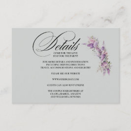 Lilac floral Enclosure Card Details エンクロージャーカード