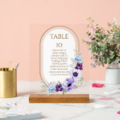 Lilac Floral Gold Oval Acrylic Seating Number アクリルサイン (ウェディング)