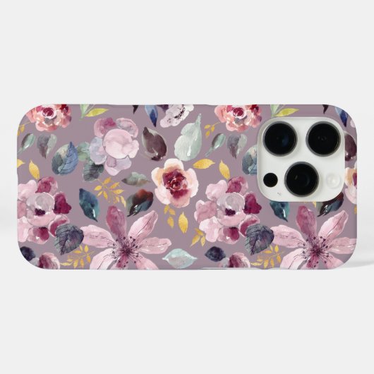 Lilac Floral Pattern  Case-Mate iPhoneケース (裏面 (横))