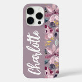 Lilac Floral Pattern Monogram Case-Mate iPhoneケース (裏面)
