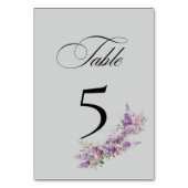 Lilac floral Table Number Card テーブルナンバー (裏面)