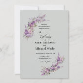 Lilac Floral Wedding Invitation 招待状 (正面)