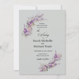 Lilac Floral Wedding Invitation 招待状