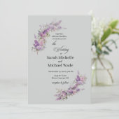 Lilac Floral Wedding Invitation 招待状 (スタンド正面)