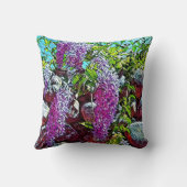 Lilac flowers blooming garden クッション (裏面)