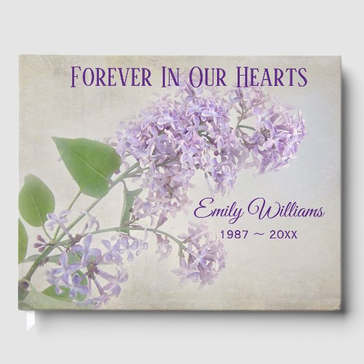 Lilac Flowers For Memorial Service ゲストブック (正面)