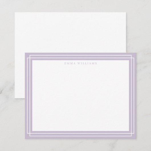 Lilac Frame Note Card 招待状 (正面/裏面)