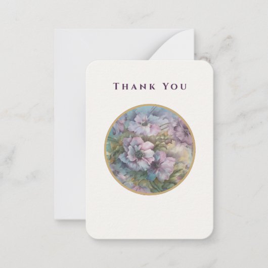 Lilac Garden Blooms — Thank You Card (Luxe Ivory,  ノートカード (正面)