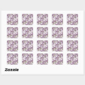 Lilac Garden Floral Decor Sticker スクエアシール (シート)