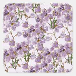 Lilac Garden Floral Decor Sticker スクエアシール