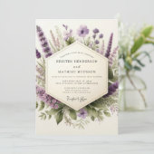 Lilac Gentle Wildflower Wedding 招待状 (スタンド正面)