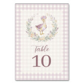 Lilac Gingham Baby Goose Table Number LPM26 テーブルナンバー (正面)