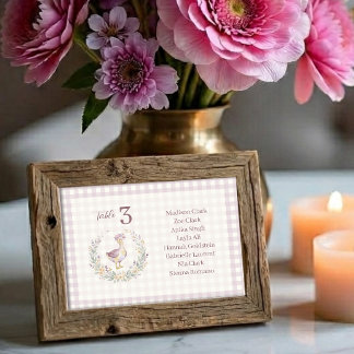 Lilac Gingham Baby Goose Table Seating Card LPM26 テーブルナンバー