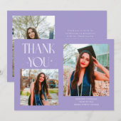 Lilac Graduate Thank You 2-Photo  案内状 (正面/裏面)