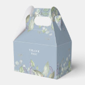 Lilac Greenery Floral Dusty Blue Wedding フェイバーボックス (裏面サイド)