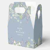 Lilac Greenery Floral Dusty Blue Wedding フェイバーボックス (オープン)