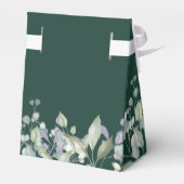 Lilac Greenery Floral Emerald Green Wedding フェイバーボックス (裏面サイド)