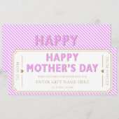 Lilac Happy Mother's Day Gift Voucher Card 招待状 (正面/裏面)