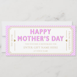 Lilac Happy Mother's Day Gift Voucher Card 招待状