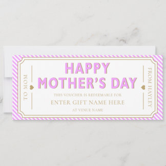 Lilac Happy Mother's Day Gift Voucher Card 招待状