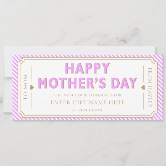 Lilac Happy Mother's Day Gift Voucher Card 招待状 (正面)