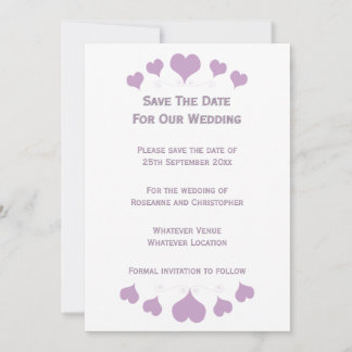 Lilac Hearts Design Wedding セーブザデート