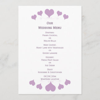 Lilac Hearts Design Wedding メニュー
