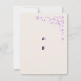 Lilac Hearts Twin Love Baby Shower 出欠カード