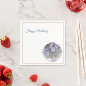 Lilac Hydrangea Happy Birthday Cocktail Napkins スタンダードカクテルナプキン (インサイチュ)