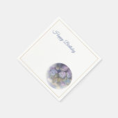 Lilac Hydrangea Happy Birthday Cocktail Napkins スタンダードカクテルナプキン (角)