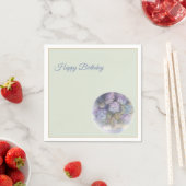 Lilac Hydrangea Happy Birthday Cocktail Napkins スタンダードカクテルナプキン (インサイチュ)