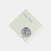 Lilac Hydrangea Happy Birthday Cocktail Napkins スタンダードカクテルナプキン (角)